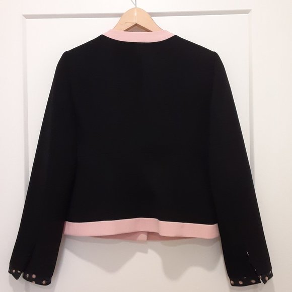 NIPON BOUTIQUE black cropped blazer/jacket w/ pink details (4) - Picture 6 of 9